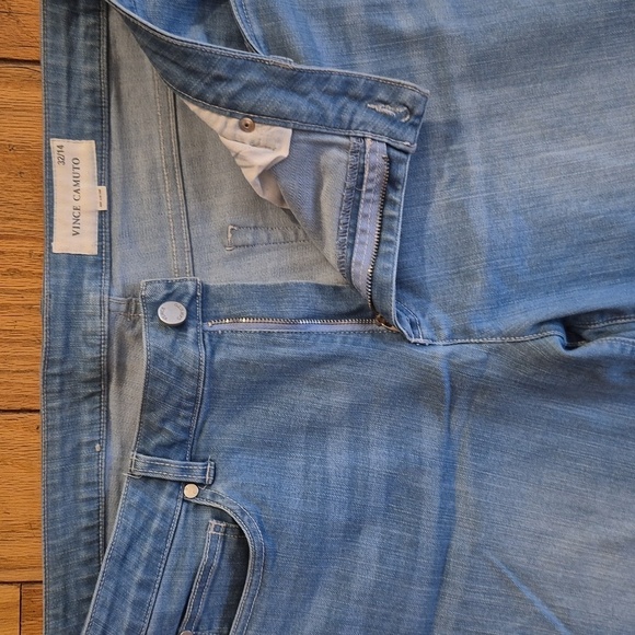 Vince Camuto light wash skinny leg frayed edge stretch denim jeans Sz 14 - Picture 3 of 8